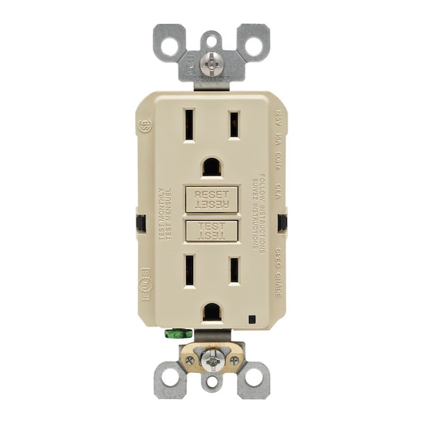 Leviton Leviton SmartlockPro 15 amps 125 V Duplex Ivory GFCI Outlet 5-15R 1 pk GFNT1-0KI - main